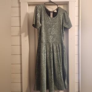 Elegant Green Paisley Dress